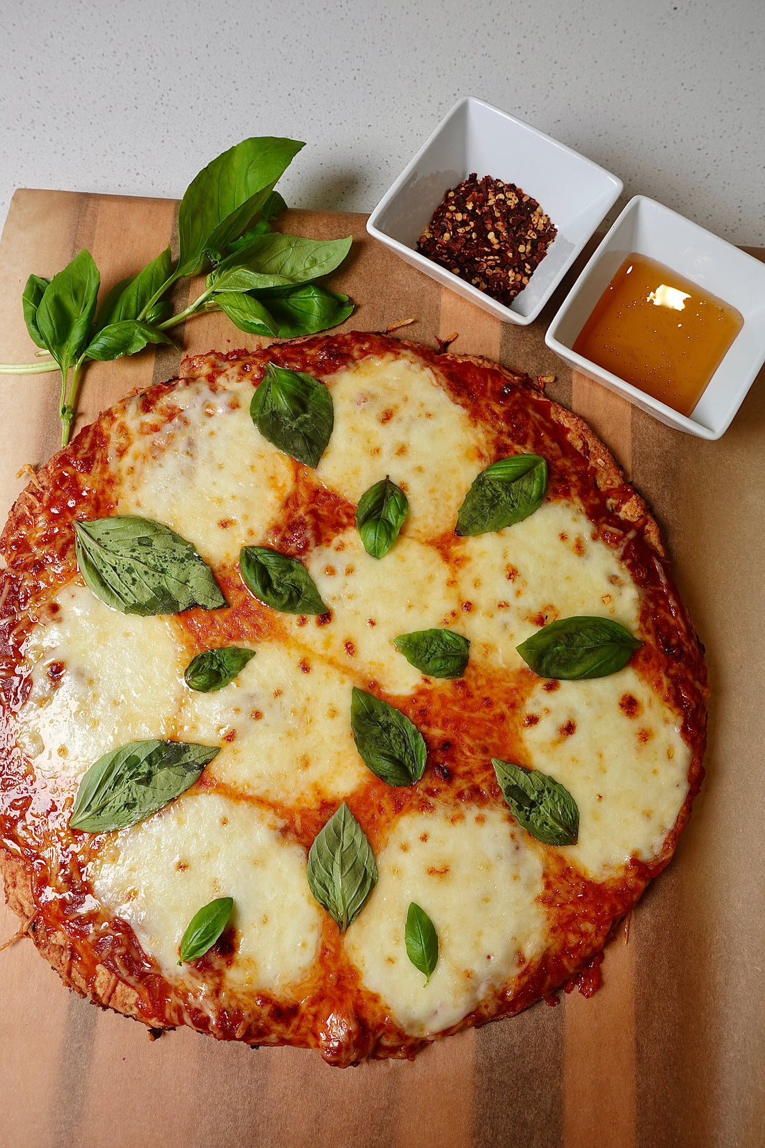 Chicken Parm Pizza with Fresh Mozzarella and Basil