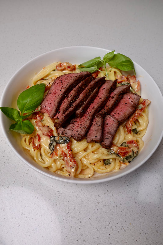 Steak Fettuccine with Gorgonzola Cream Sauce