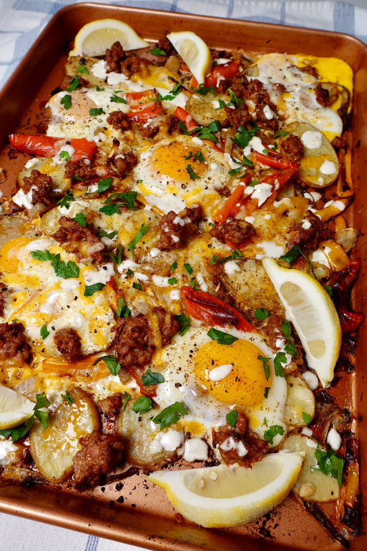 Chorizo Breakfast Hash with Eggs