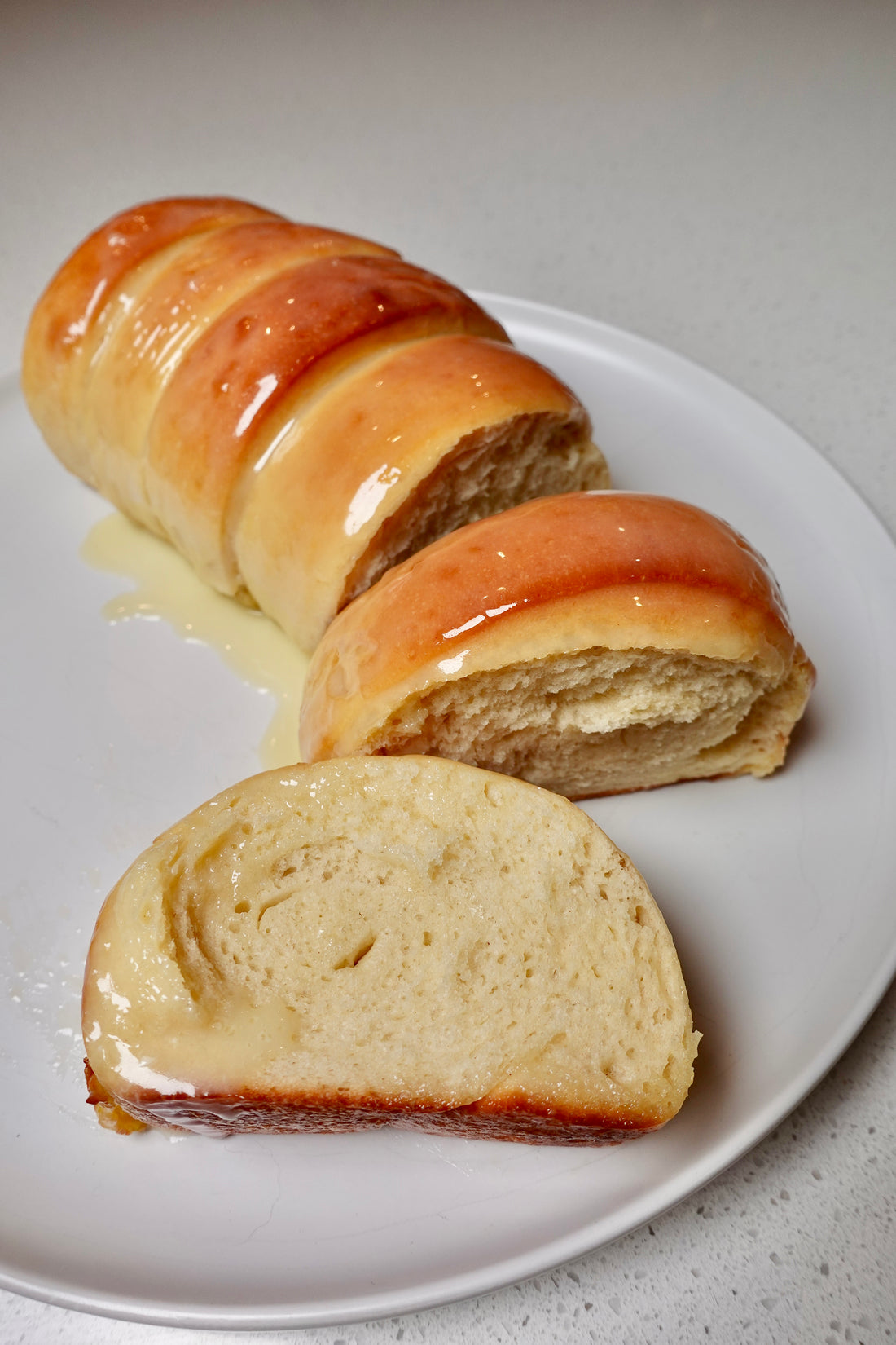 Sweet Milk Bread with Condensed Milk Glaze