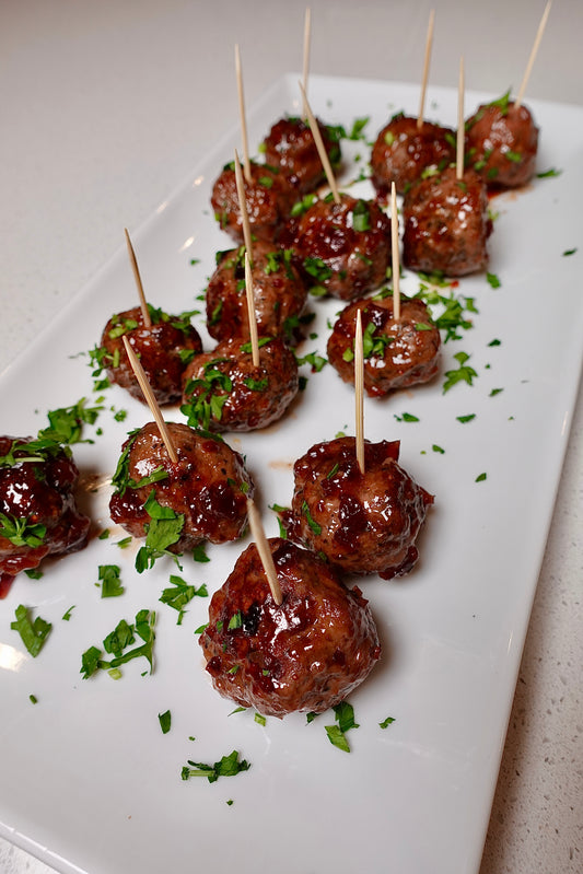 Turkey Meatballs with Cranberry Apricot Glaze