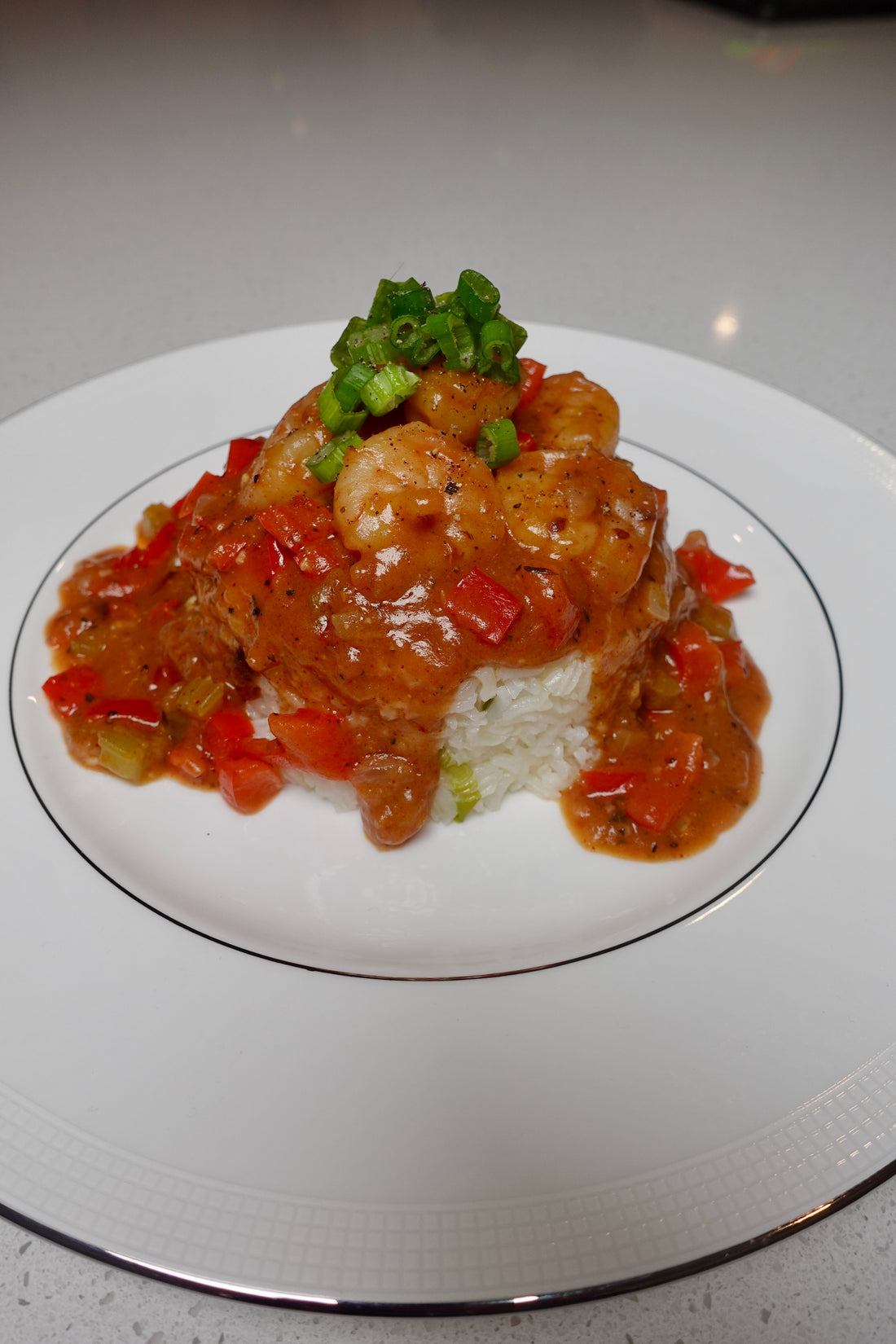 Shrimp Étouffée with Scallion Rice