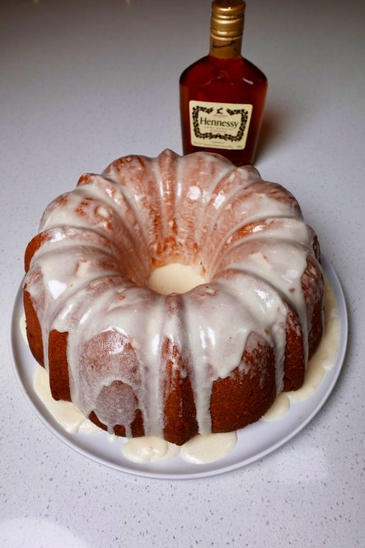 Auntie Bev's Signature Pound Cake with a Hennessy Glaze